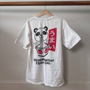 Zara Kids Cotton Tee Shirt Cute Panda Ramen Streetwear Size 10-12 White